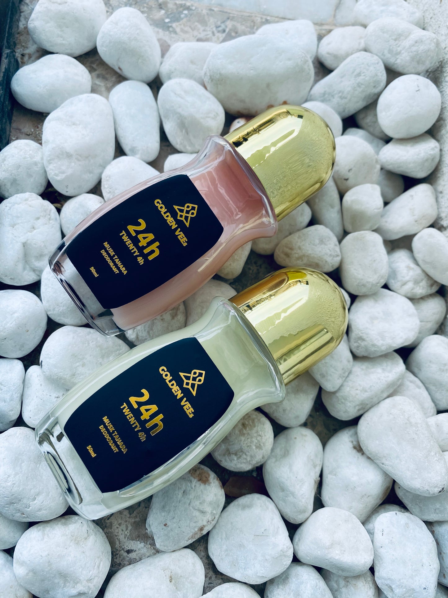 DUO : Natural 24Her&24Him Anti-perspirant Natural care Deodorant 24H with Musk Tahara + Natural Coconut Oil Cream (50 ml) by Golden VEEs x 2