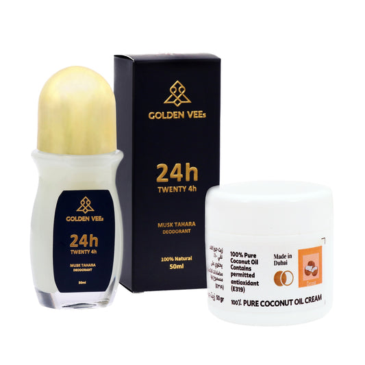 24Him : Anti-perspirant Natural care Deodorant 24H with Musk Tahara + Natural Coconut Oil Cream (50 ml) by Golden VEEs